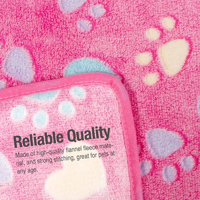 Pet Soft 1 Pack 3 Pet Blankets for Dogs - Fluffy Cats Dogs Blanket for Small Medium & Large Dog, Cute Print Pet Throw Puppy Blankets Fleece (Heart, 3S)