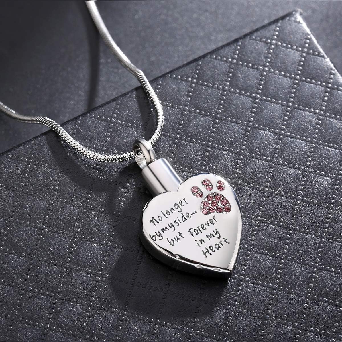 Cremation Jewelry for Ashes for Dog Cat Waterproof Pet Memorial Urn Pendant Necklace for Ashes