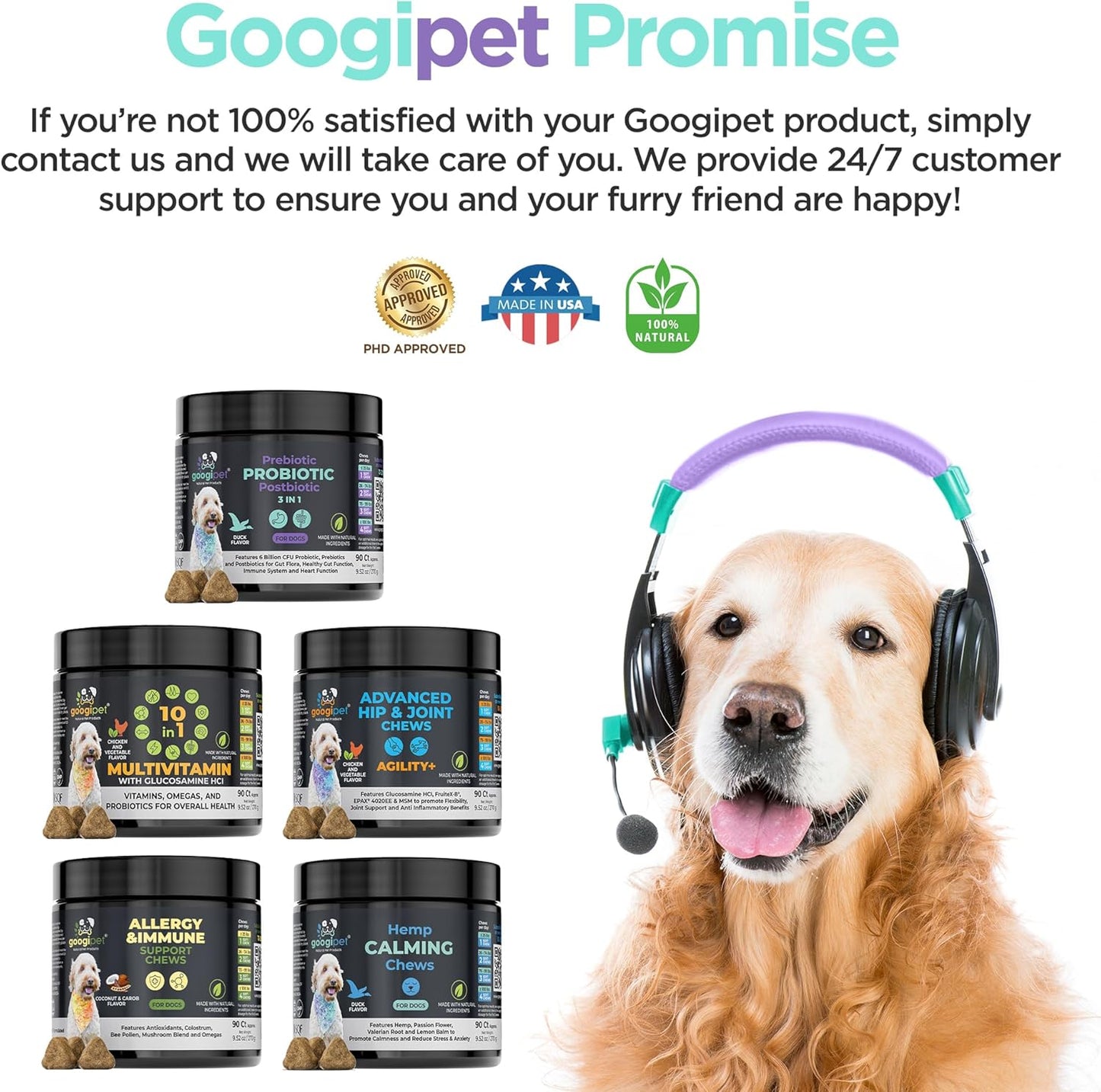 Googipet Probiotics for Dogs Digestive Health - Prebiotics and Probiotics Chews for Dogs Gut Health + Digestive Enzymes - Dog Probiotics for Yeast Itchy Skin Itchy Ears w/Papaya, Pumpkin, & Fiber