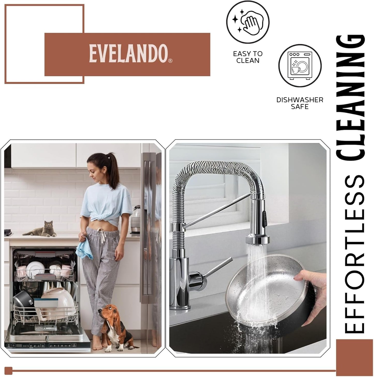 EVELANDO® 32 oz (4 Cups) Premium Stainless Steel Dog Bowl – Triple Insulated to Keep Water Fresh/Cold & Food Warm. Non-Slip Silicone Base, BPA Free Elegant Dish for Small/Medium Dogs & Medium Cats.