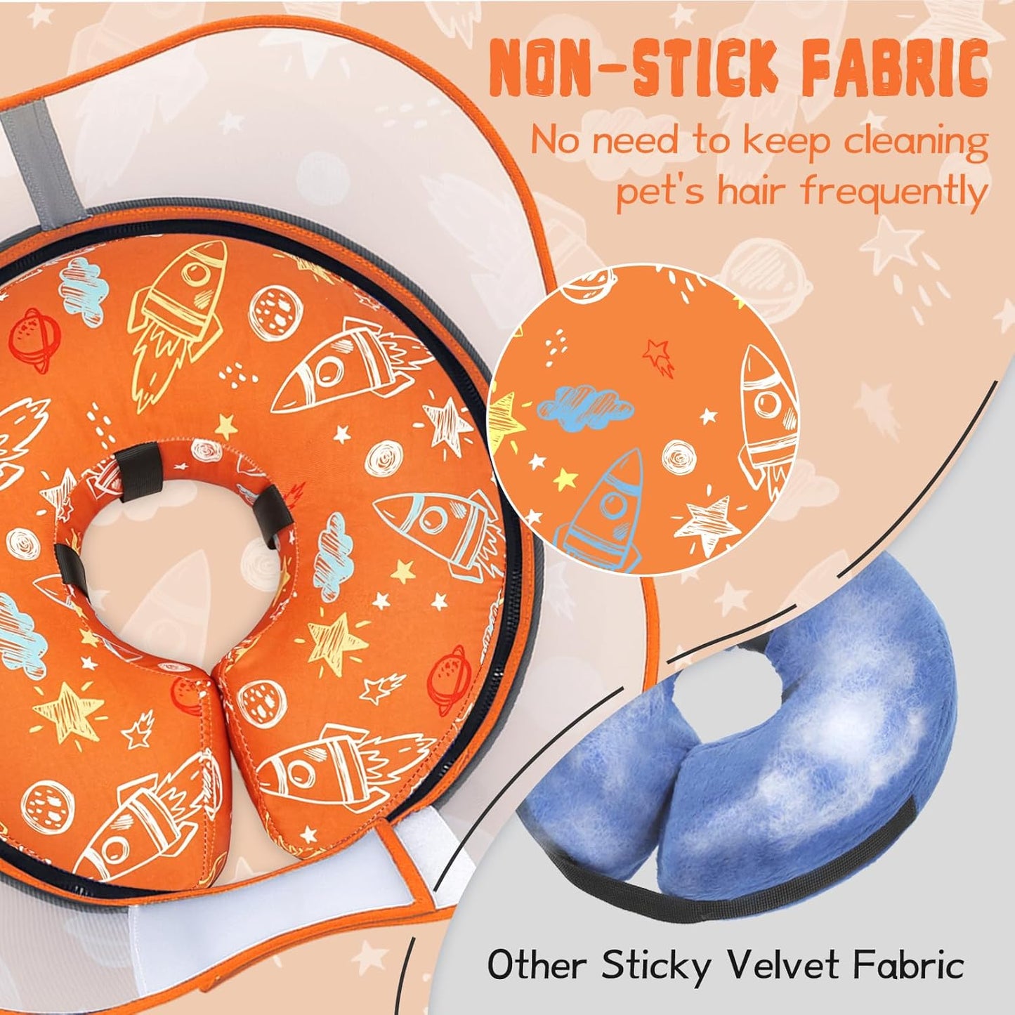 Elevated Inflatable Dog Cone Collar to Stop Licking, Doggie Donut Collar After Surgery, Soft Dog Cone Alternative for Small Medium Large Dogs