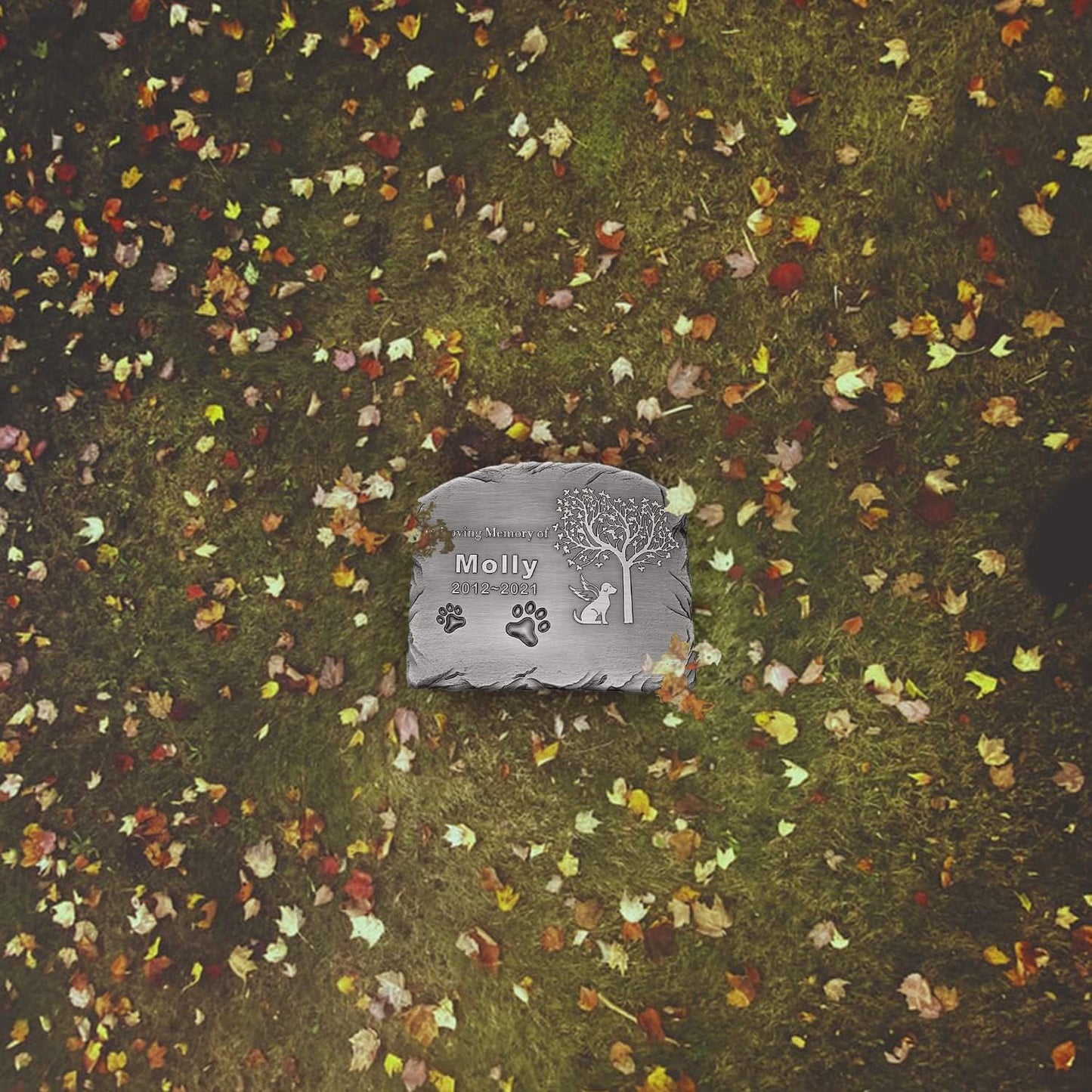 Docvania Pet Memorial Stone Cat Dog Memorial Personalized Grave Markers Customized Grave Markers with Name are a Sympathy Gift for the Loss of a Pet (Acrylic)