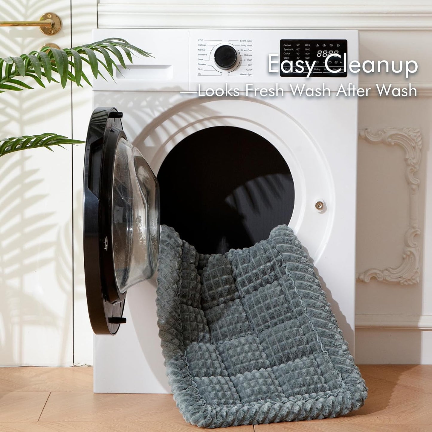 Dog Bed for Car, Pet Travel Backseat Mat for Vehicle SUV Truck Jeep Automobile, Large Washable Foldable Non-Slip Fuzzy Soft Comfortable Cozy Extender Protector Cover Pad, Grey, 24.8x54 in