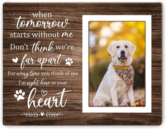 Pet Memorial Picture Frame, Pet Dog Memorial Picture Frame, Pet Cat Photo Frame, Photo Frame Gift for Dog Owners Sympathy for Loss of Pets Photo 4x6Inch12P039