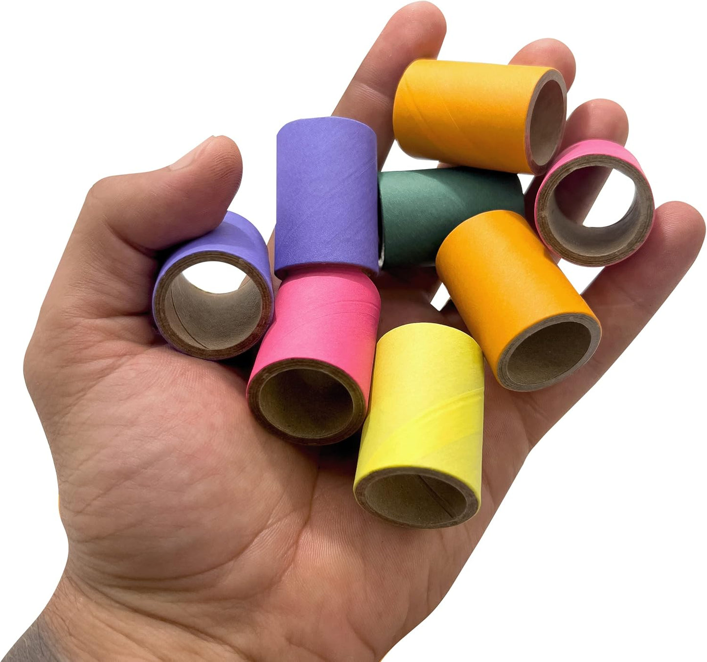 by M&M 8010 Pk15 1.5 Inch Mini Tube Donuts - Compressed Cardboard Chewable Tubes, Lots of Shreddable Layers, Lightweight, Easy for Birds to Manipulate, Great for Sm to Med Size Pets