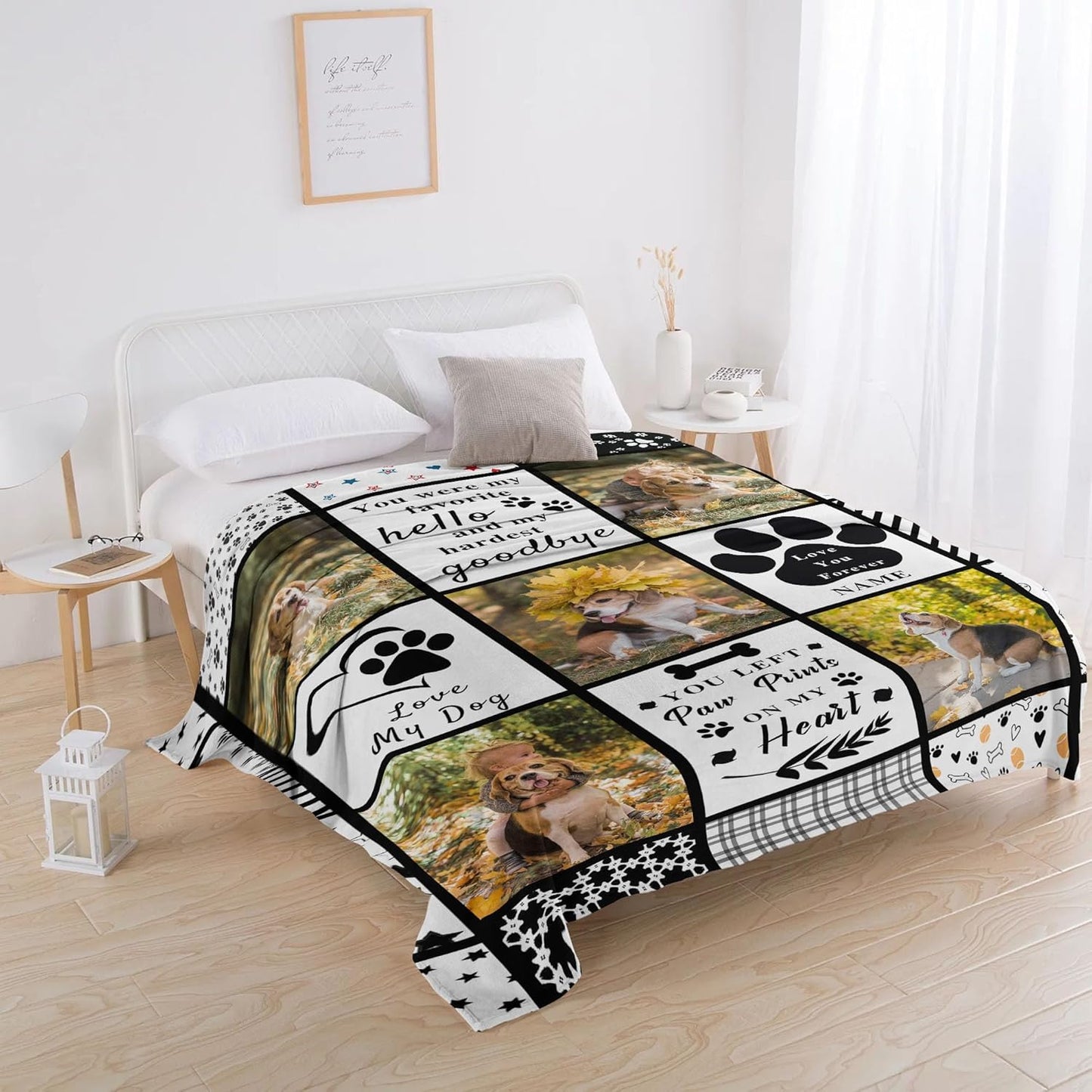 Funny DIY Personalized Pet Memorial Blanket with Photo Pet Memorial Gifts for Dogs Cats Loss of Dog Sympathy Gift Dog Bereavement Remembrance Pets Loss Gifts Custom Dogs Picture Blanket