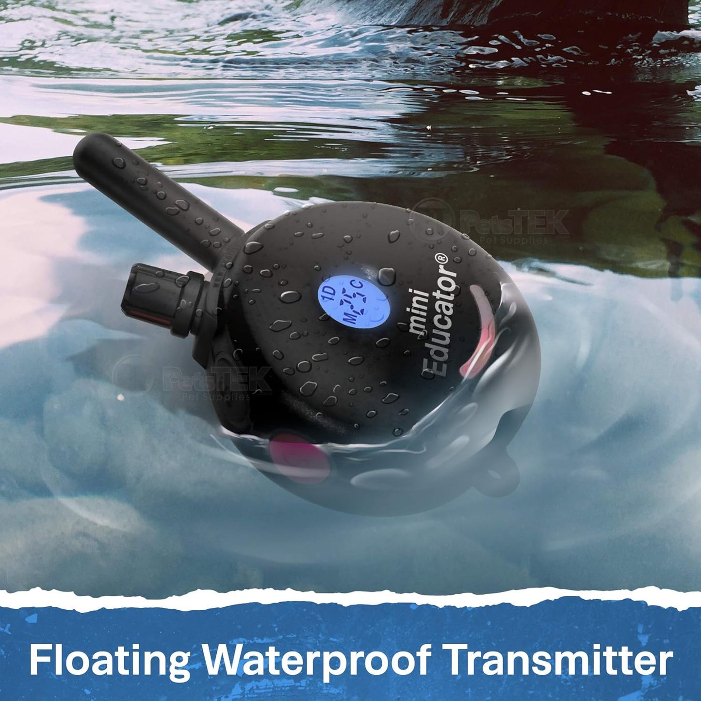 Educator - ET-300 Black - Ecollar Dog Training Collar with Remote Control - 1/2 Mile Range, Waterproof, Rechargeable, 100 Training Stimulation Levels, Vibration and Tone W/PetsTEK Training Clicker