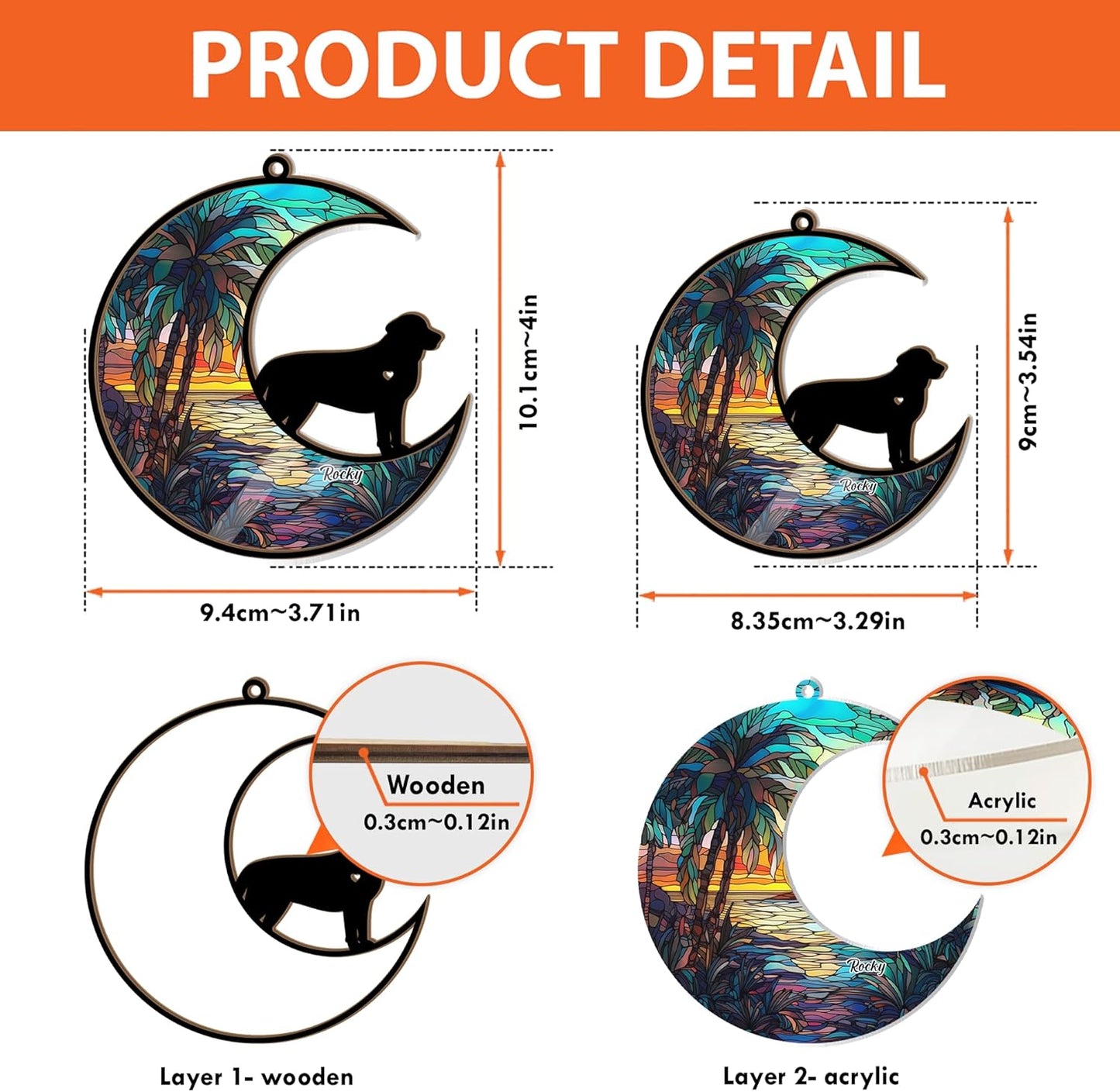 Personalized Dog Memorial Suncatcher Ornament - Custom Name Dog Decor, Dog Memorial Christmas Ornament, Gift for Dog Lover, Loss of Pet Sympathy Gift, Pet Remembrance Keepsake, in Loving Memory Gift