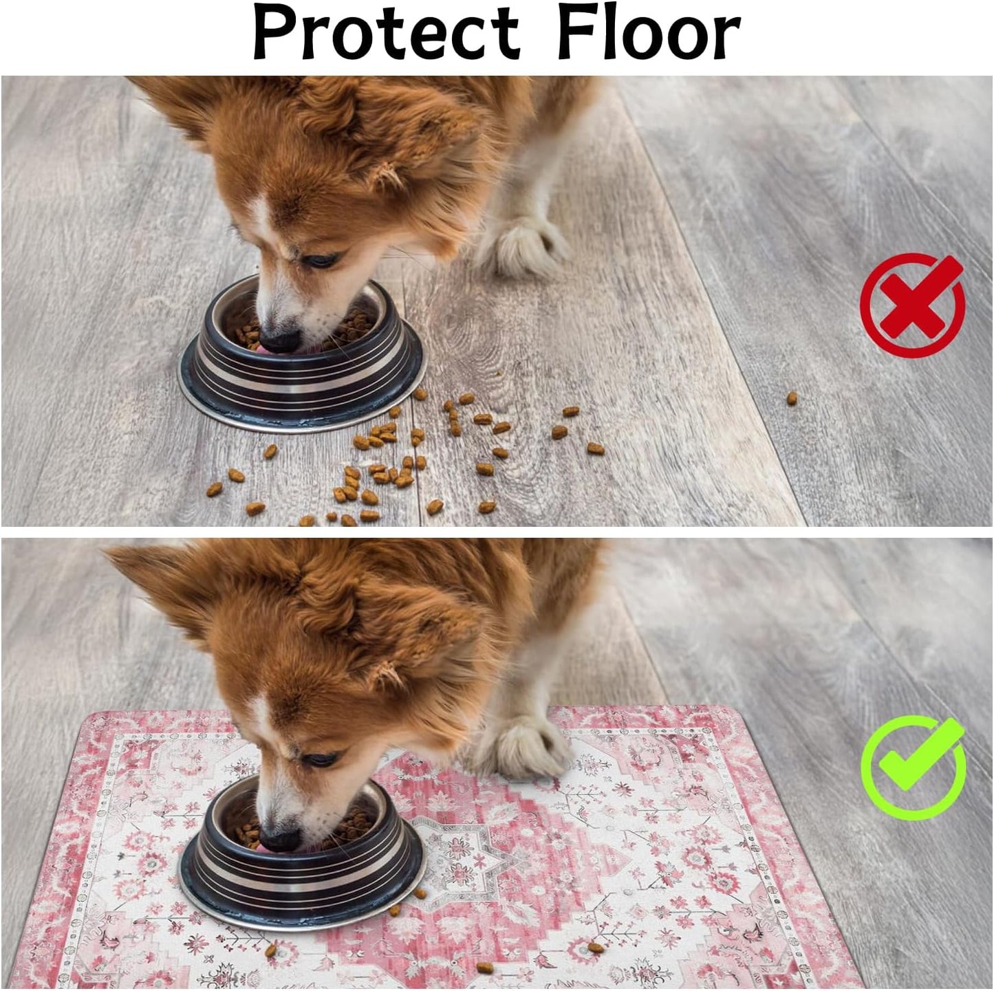 Pet Food Mats for Floor, Absorbent Dog Mat for Food and Water Dispenser Mat, Dog Food Mat Quick Dry Cat Food Mat Pet Supplies