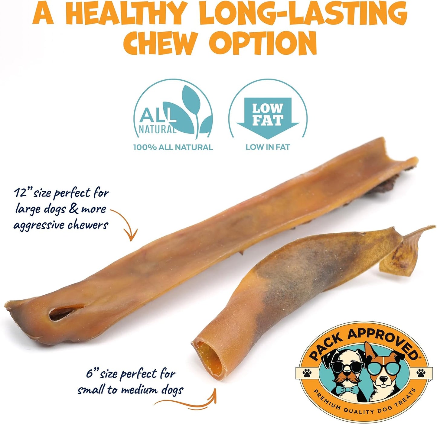 Camel Skin Dog Chews for Aggressive Chewers - Hypoallergenic Natural Collagen Sticks for Dental Health & Protein Boost - Long Lasting Treats for Small & Medium Dogs
