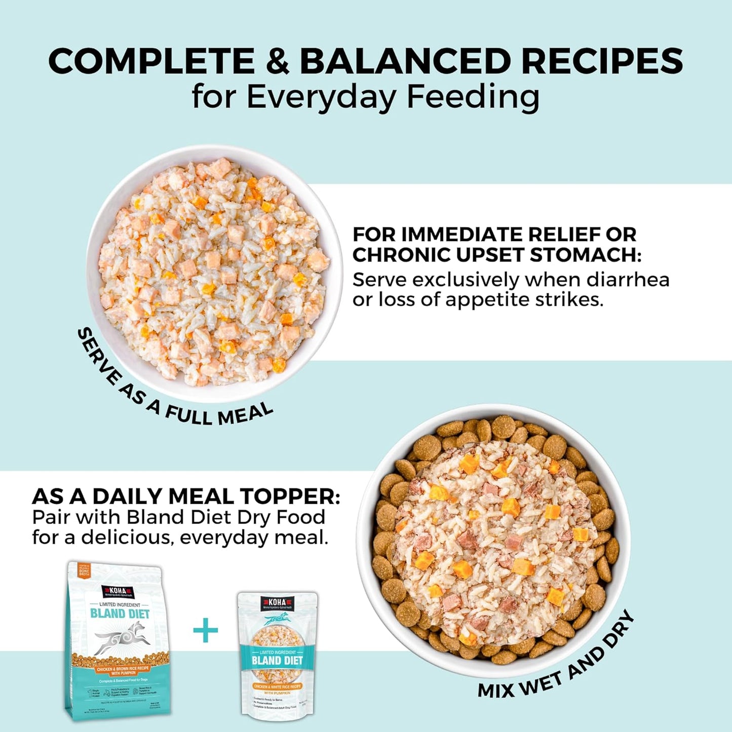 KOHA Pet Limited Ingredient Bland Diet for Dogs Value Pack, Chicken and White Rice Recipe Sensitive Stomach Wet Dog Food, Gentle Formula Easy to Digest Bland Diet Dog Food, Pack of 30