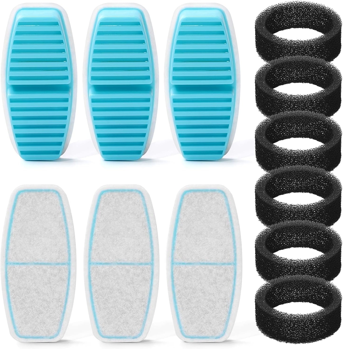 Dog Water Fountain Filter: 12 Pet Water Fountain Filters - Including 6 Pieces of Filters + 6 Pieces Sponges - Suitable for FOFNON Wired Dog/Cat Fountain