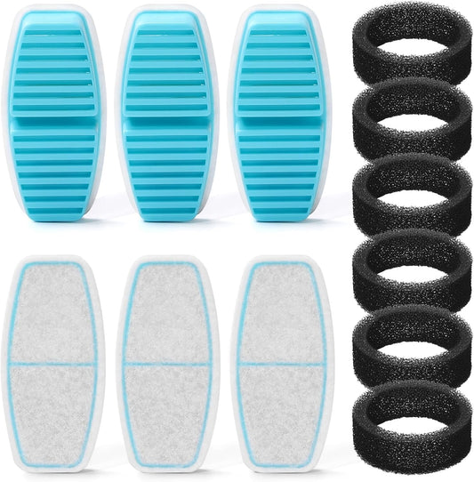 Dog Water Fountain Filter: 12 Pet Water Fountain Filters - Including 6 Pieces of Filters + 6 Pieces Sponges - Suitable for FOFNON Wired Dog/Cat Fountain