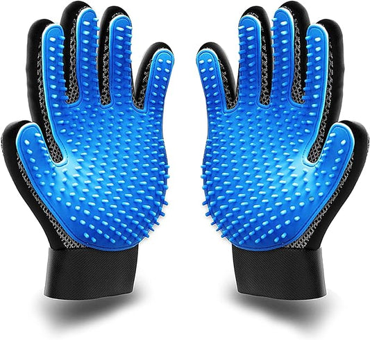 KENNELS & KATS Pet Grooming Gloves | Deshedding Glove for Easy, Mess-Free Grooming | Grooming Mitt for Dogs, Cats, Rabbits & Horses with Long/Short/Curly Hair | Pet Hair Gloves for Pet Hair Removal