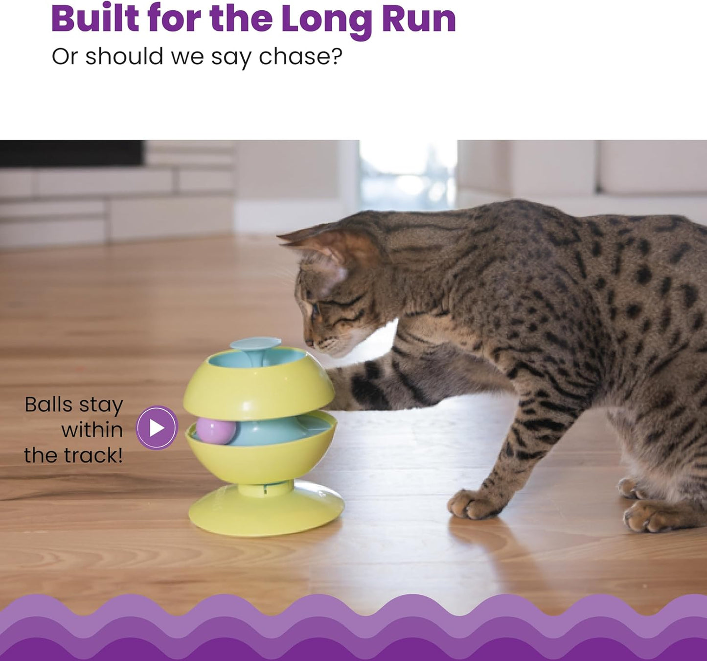 Catstages Twist-A-Ball 3-in-1 Convertible Cat Track Toy, Rolling Ball Toy for Indoor Cats, Green