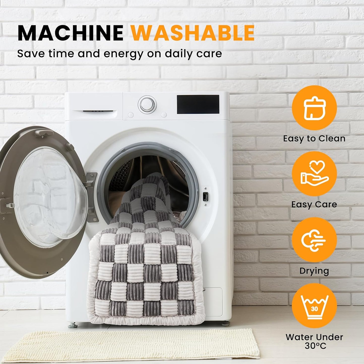 Backseat Dog Bed Mat for Car, Non-Slip Dog Bed for Car Back Seat, Soft & Cozy Dogs Blanket, Washable Travel Pet Mat Seat Protector for Cars, SUVs, Trucks (Grey/White, 59"L x 27.5"W x 1.5"Th)