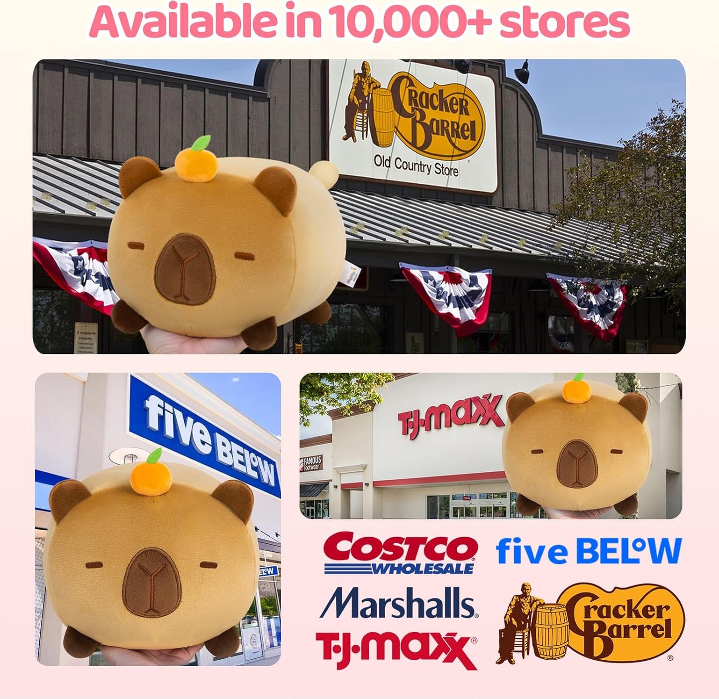 Cute Capybara Plush Pillow, Kawaii Plushies Capybara Stuffed Animal Toy, Kawaii Animal Plushie, Soft Squishy Birthday Gifts for Kids & Girls (8 Inch)