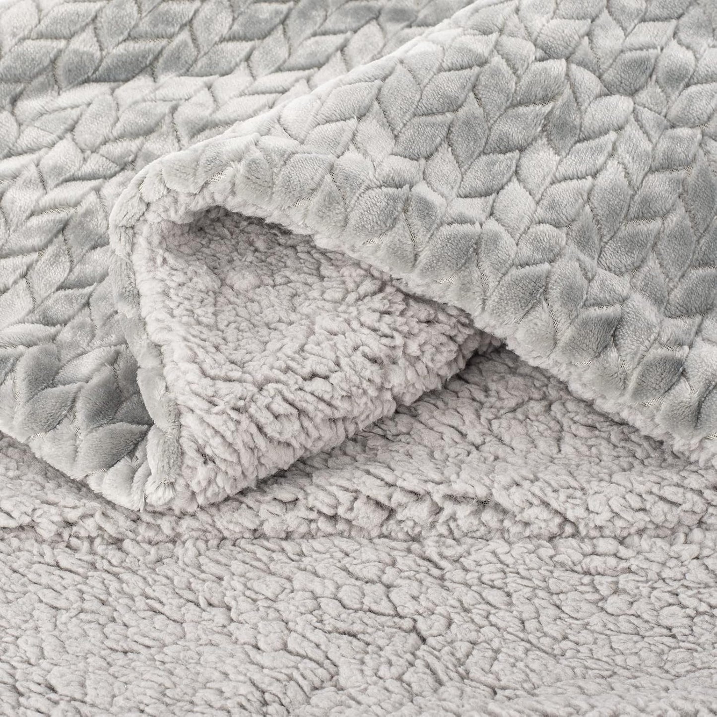 Fuzzy Blanket or Fluffy Blanket for Baby Girl or boy, Soft Warm Cozy Coral Fleece Toddler, Infant or Newborn Receiving Blanket for Crib, Stroller, Travel, Outdoor (40" x 48", MD-Light Grey)