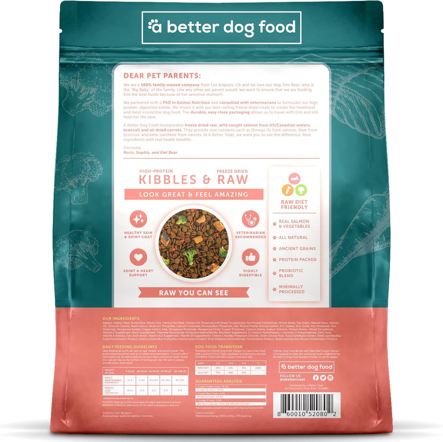 A Better Dog Food | Salmon Dry Dog Food | Raw You Can See | High Protein Kibble + Freeze Dried Raw Dog Food