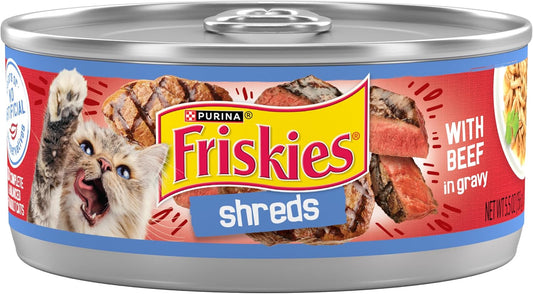 Purina Friskies Shreds With Beef in Gravy Wet Cat Food - (Pack of 24) 5.5 oz. Cans
