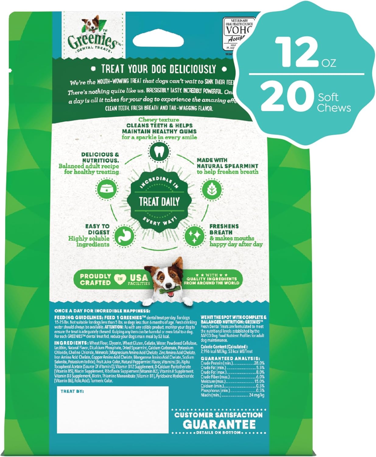 Greenies Petite Dental Dog Treats, Fresh Flavor, 12 oz. Pack (20 Treats)