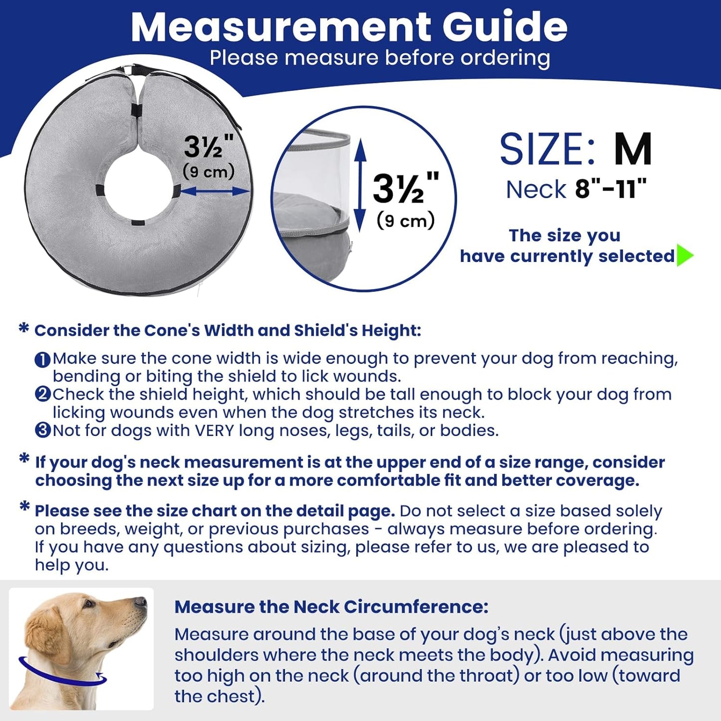 BARKLESS Dog Cone, Inflatable Dog Cone After Surgery for Small Medium Breeds, Soft Surgery Collar with Enhanced Anti-Licking Guard Shield for Pets, Patented Protective Donut Collar