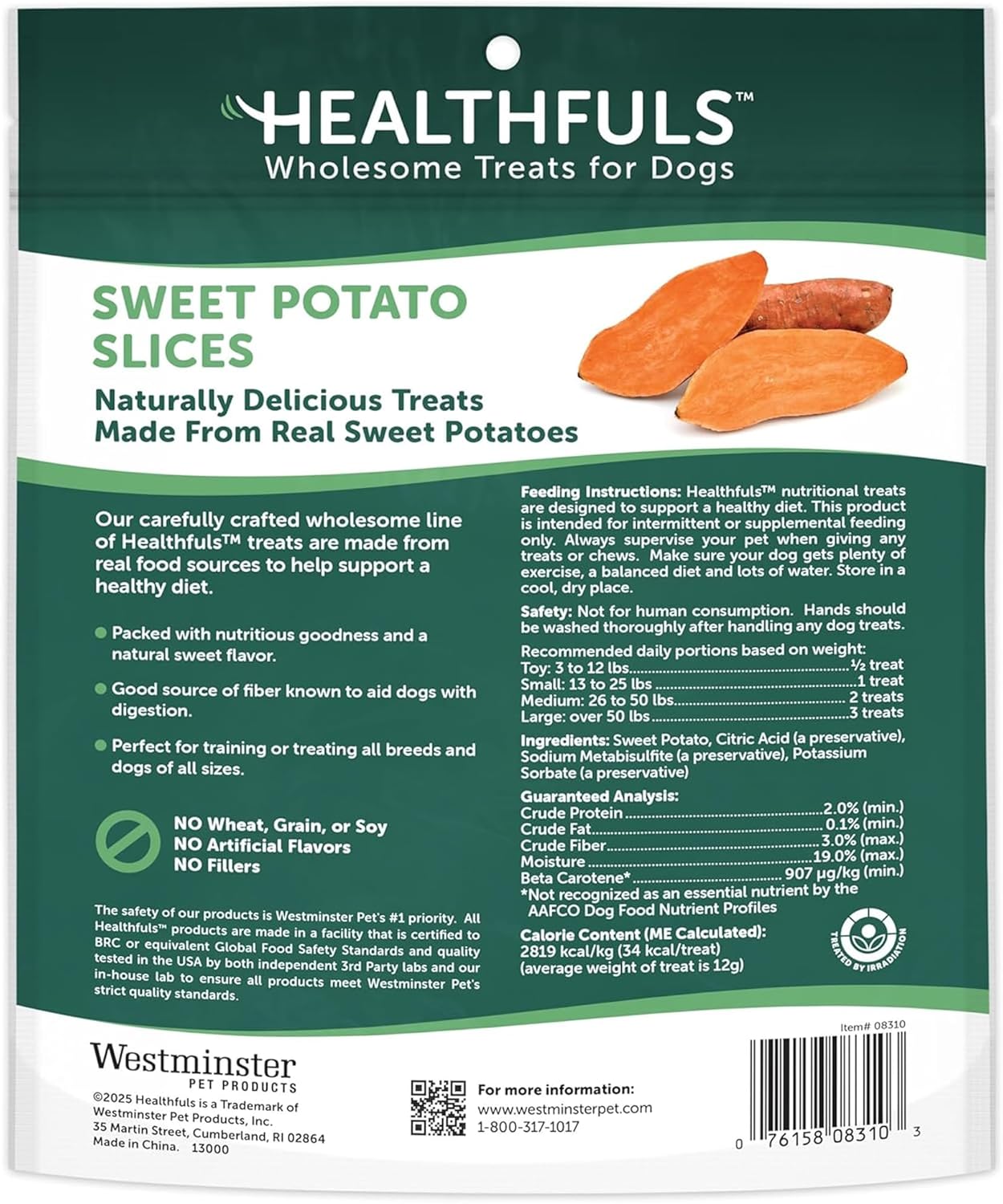 Healthfuls Sweet Potato Slices Dog Treats, 16oz