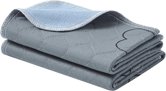 Feandrea Washable Dog Pee Pad, 2 Pack, Reusable, 24 x 18 Inches, S, Waterproof Pet Training, Leakproof, Non-Slip, Super Absorbent, Gray UPTD018G01