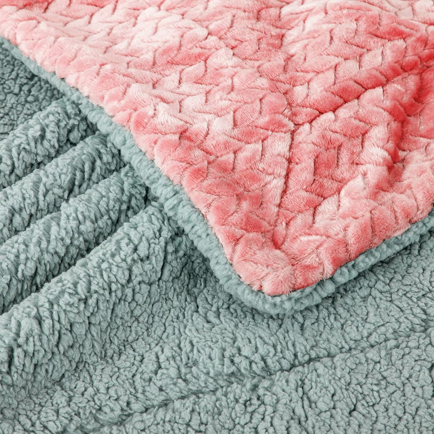 Fuzzy Blanket or Fluffy Blanket for Baby Girl or boy, Soft Warm Cozy Coral Fleece Toddler, Infant or Newborn Receiving Blanket for Crib, Stroller, Travel, Outdoor (32" x 40", MD-Rose Pink)