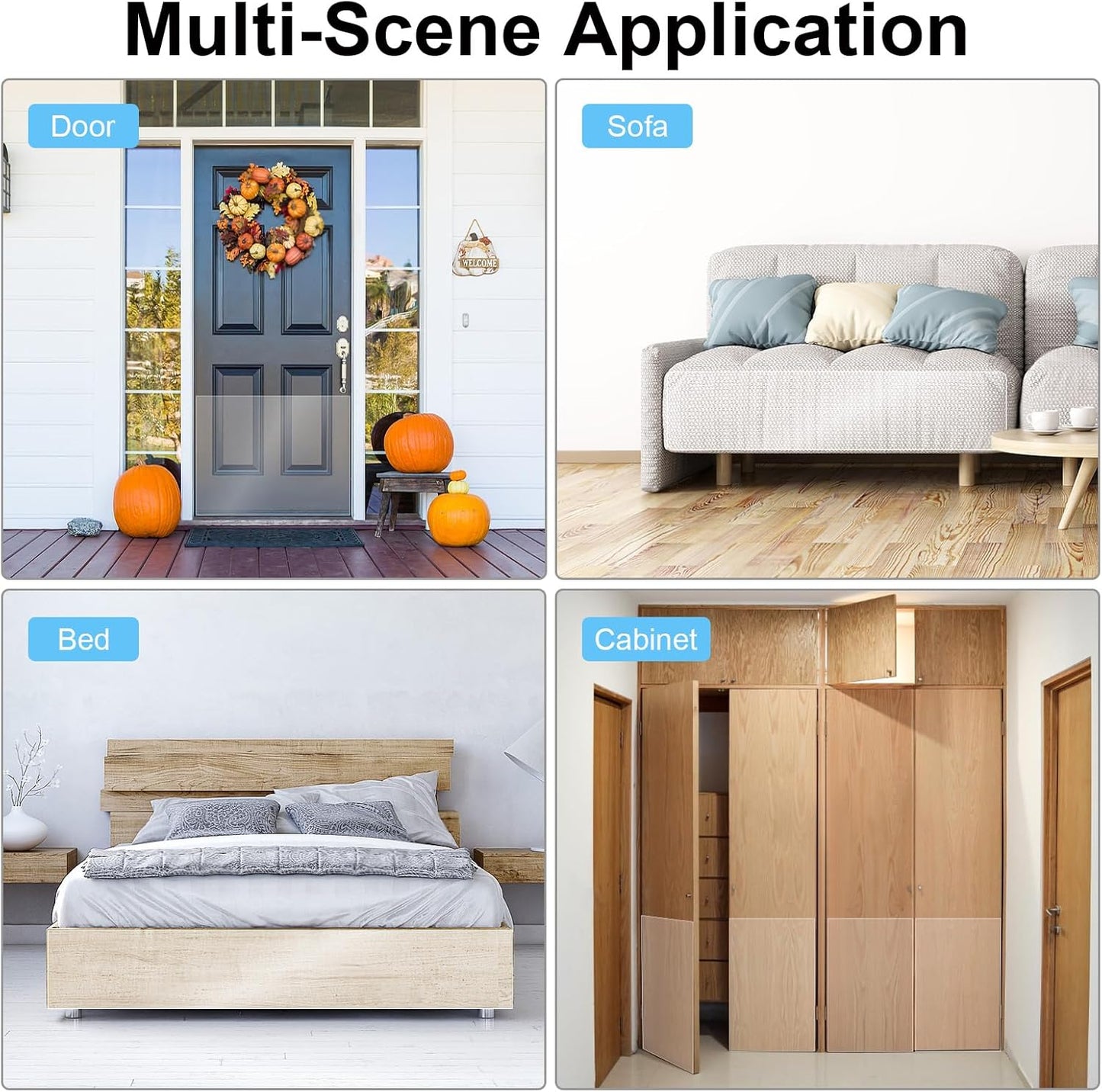 CONLI Anti Cat Scratch Furniture Protector,196.8x11.8 inch Large Roll,Thicken Viny One Side Adhesive Tape,No Residue, Suitable for Fabric Sofa Corner Protectors,Doors,Cabinet Corners,Bed Edge