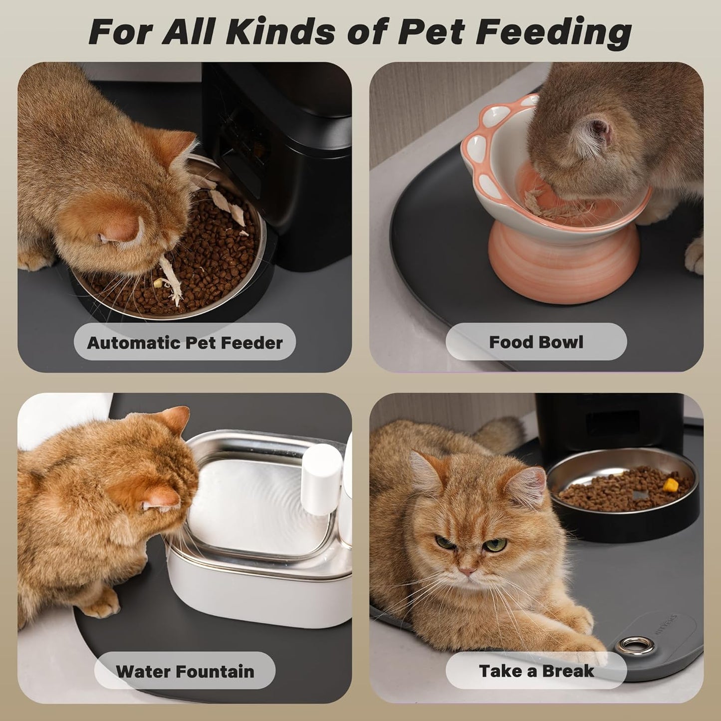 Dog & Cat Mat for Food and Water - Nityers Dog Food Mat for Floors Waterproof with Pocket, High Raised Edges, Thicker BPA Free Silicone, Pet Feeding mat for Bowl, Automatic pet Feeder, Water Fountain