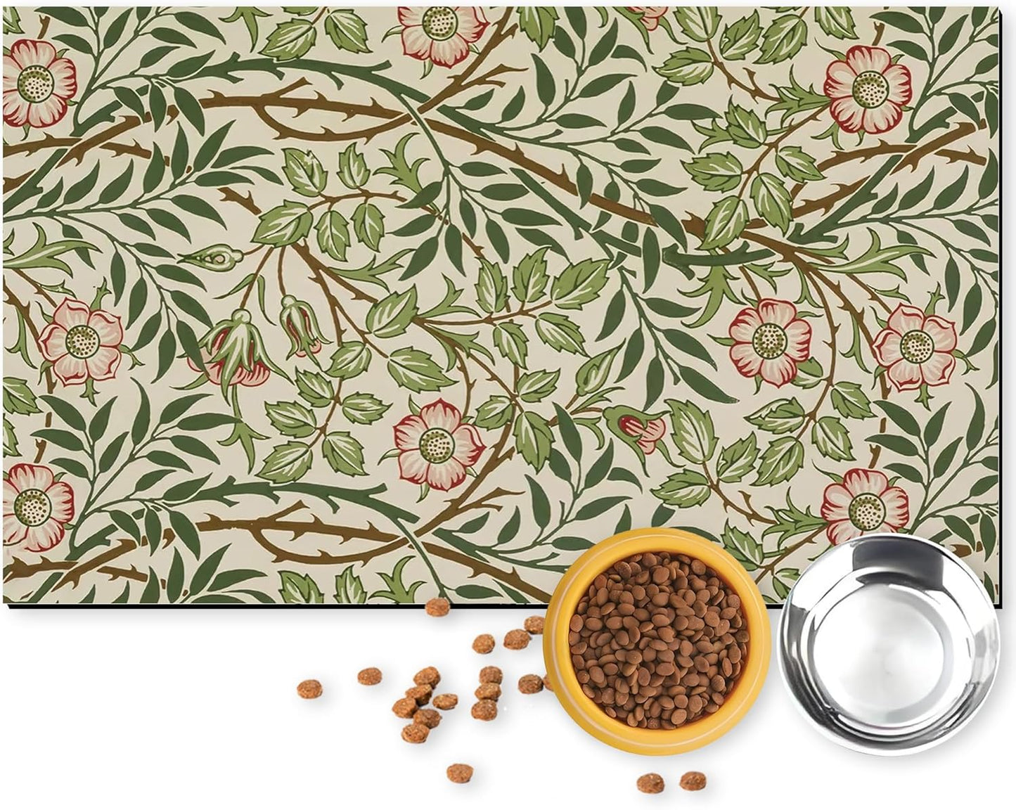 Pet Feeding Mat for Dogs and Cats - Super Absorbent Anti-Slip Bowl Pad, Eco-Friendly Washable Mat to Prevent Spills and Mess Thicket Mat 12"x20"