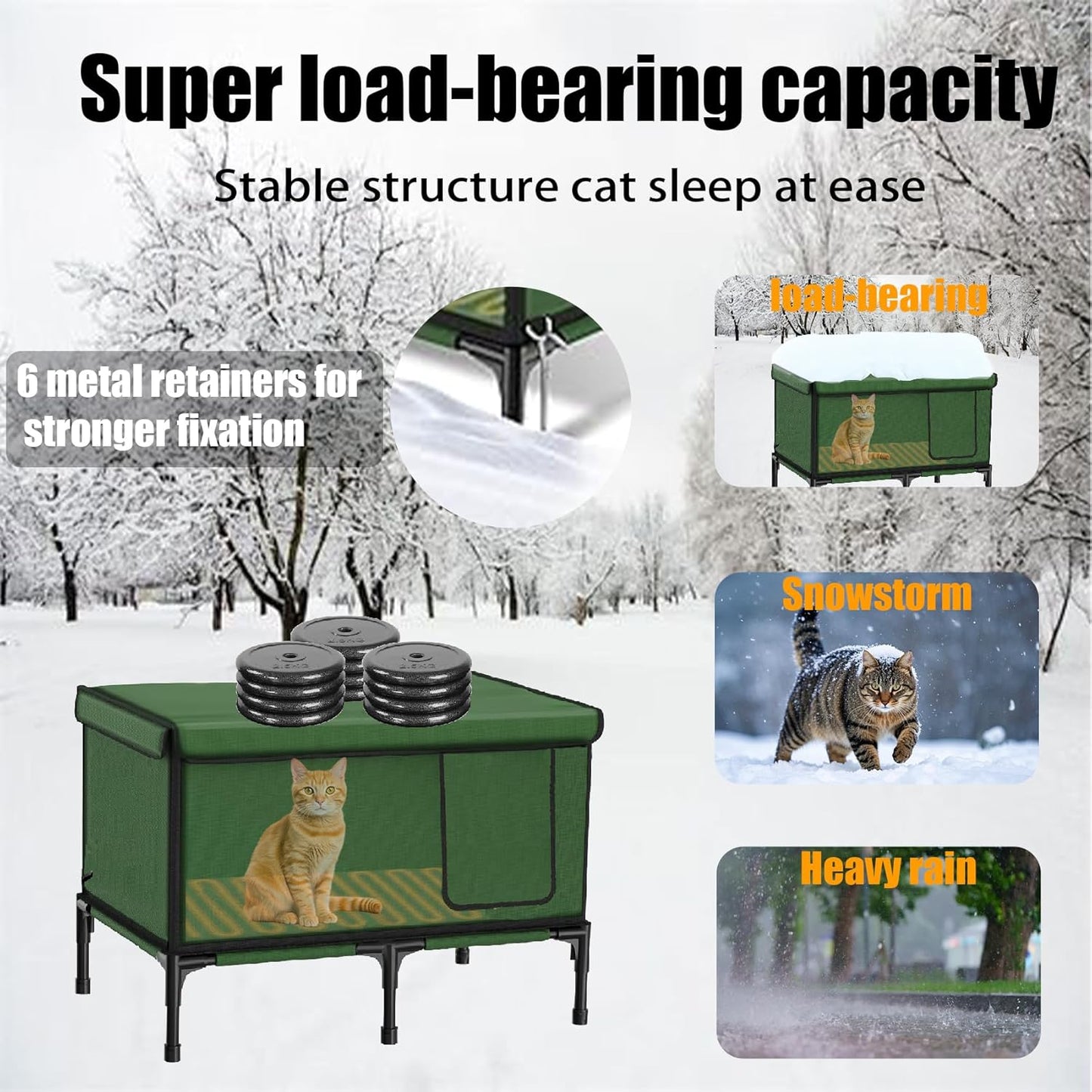 Outdoors Weatherproof Cat House,Outdoor Cat Shelter Heated Cats House for Outdoor in Winter,Outdoors Weatherproof Cats Shelter,Stdily Heateds Cottages,Outside Heated Shelter,Pet Heating Pad