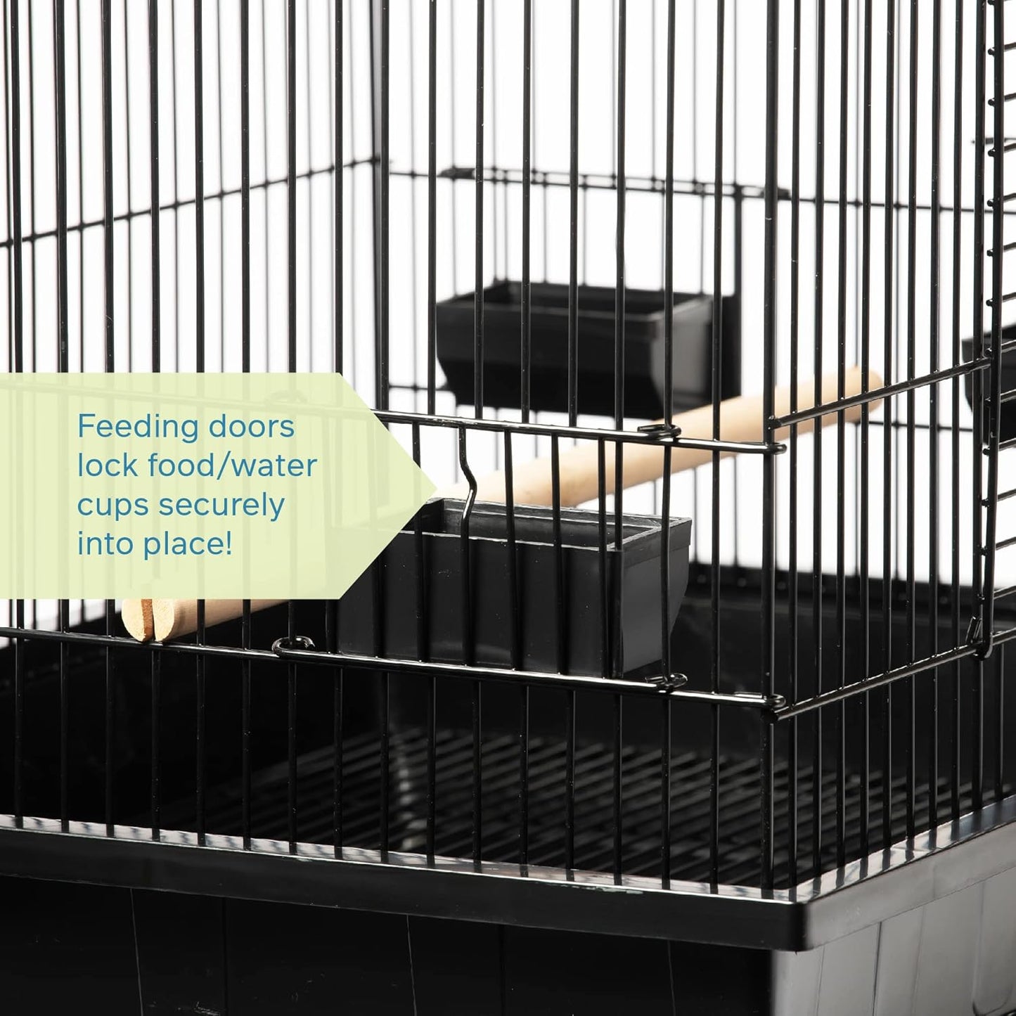 Prevue Hendryx Square Roof Parrot Cage, Black (SP25217B/B)