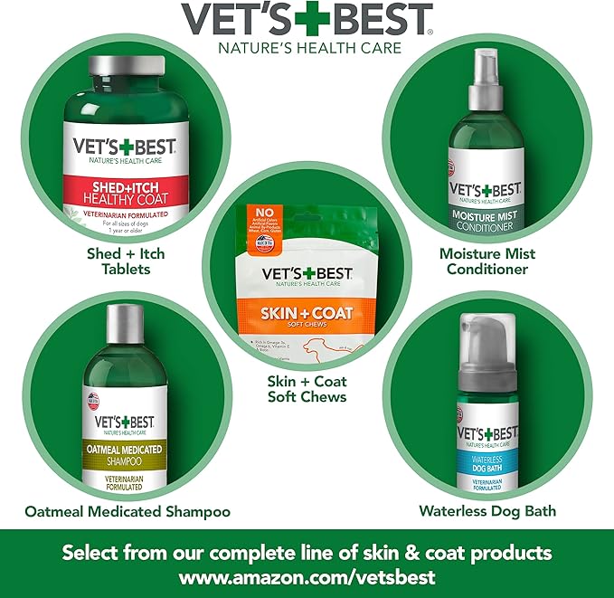 Vet's Best Brewer’s Yeast & Garlic Chews, Omega 3 for Dogs Healthy Skin & Coat Protection for Dogs, Dog Formulated with Veterinary Recommended Dosage, Garlic Supplements, 60 ct
