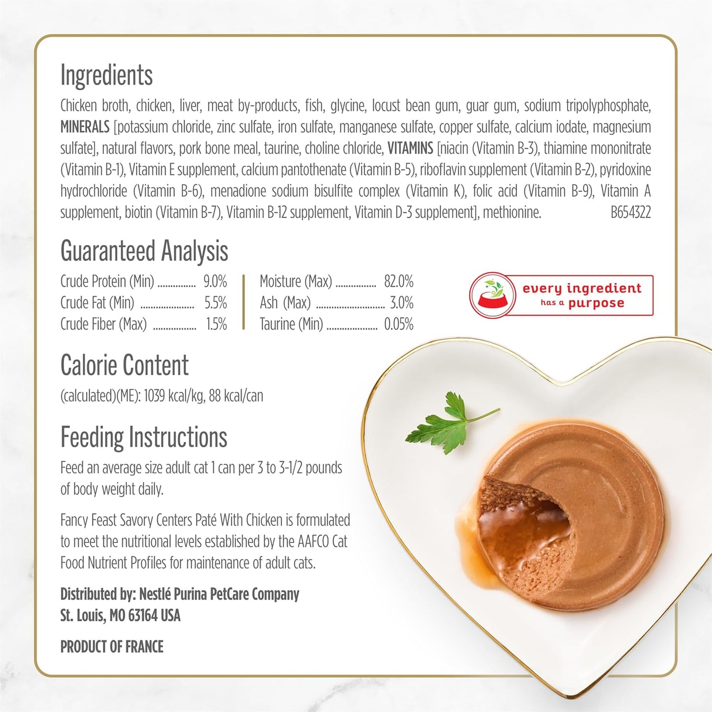 Purina Fancy Feast Savory Centers With Chicken Wet Cat Food Pate with Gourmet Gravy Center - (Pack of 24) 3 oz. Cans