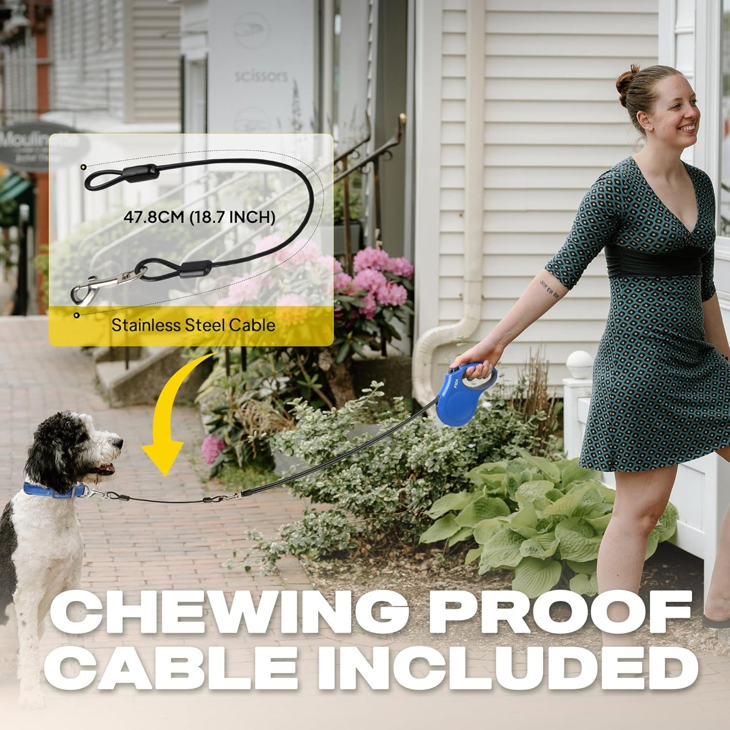 Fida Retractable Dog Leash, X-Small Breed, 10 ft Durable Pet Walking Leash for Extra Small Dogs/Cats/Small Animals up to 18 lbs, 360 Tangle Free, Blue