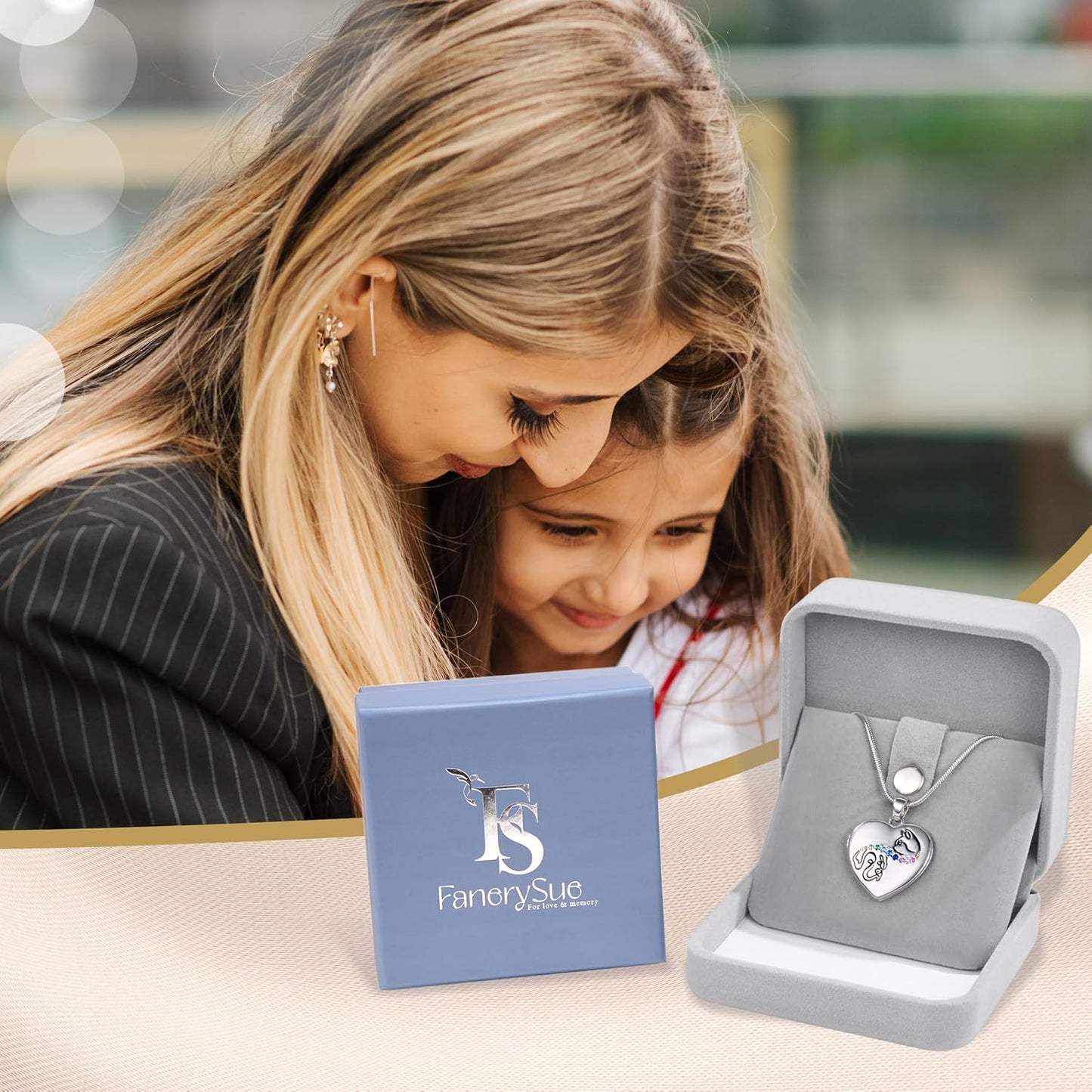 Fanery Sue Personalized Customized Pet Locket Necklace, Heart Lockets Picture Necklaces Dog Memorial Gifts Cat Sympathy for Women Men