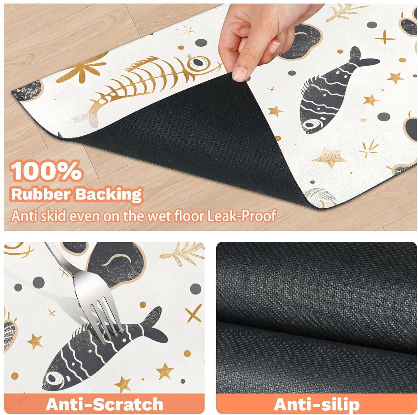 Dog Cat Food Mat,12"x20" Inches Rapid Absorbent Pet Feeding Mat,Pets Placemat Water Bowl Mats with Rubber Backing,No Stains Cat Dog Feeding Mats Indoor,Pet Accessories Supplies,Cats Paw