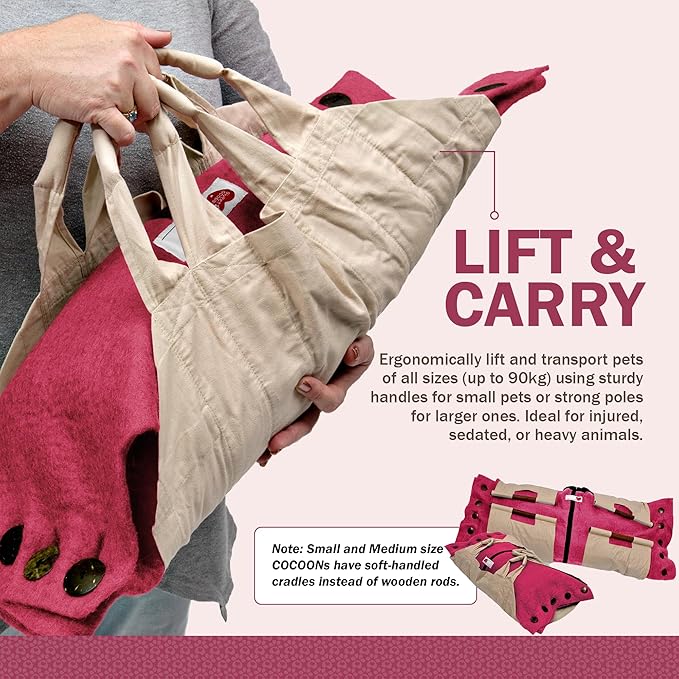 Cocoon® - Eco-Friendly Pet Burial & Cremation Ceremony Kit (Premium Wool) - Casket for Dogs and Cats (Choose Size & Color) (Medium, Pink)