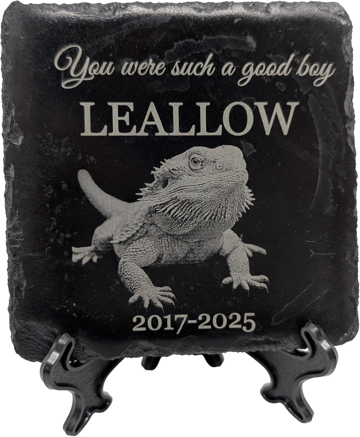 lemuria Pet Memorial Stone Dog Memorial Gifts for Loss of Dog Pet Loss Sympathy Gift Slate Grave Marker or Dog Headstone Indoor/Outdoor Rainbow Bridge Tribute for Dogs and Cats (4x4 inches)