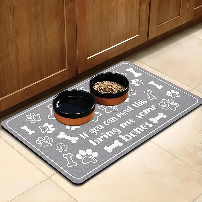 Pet Feeding Mat for Floors Waterproof Dog Mat for Food and Water Absorbent Quick Dry Non Slip mat for Cat Bowls