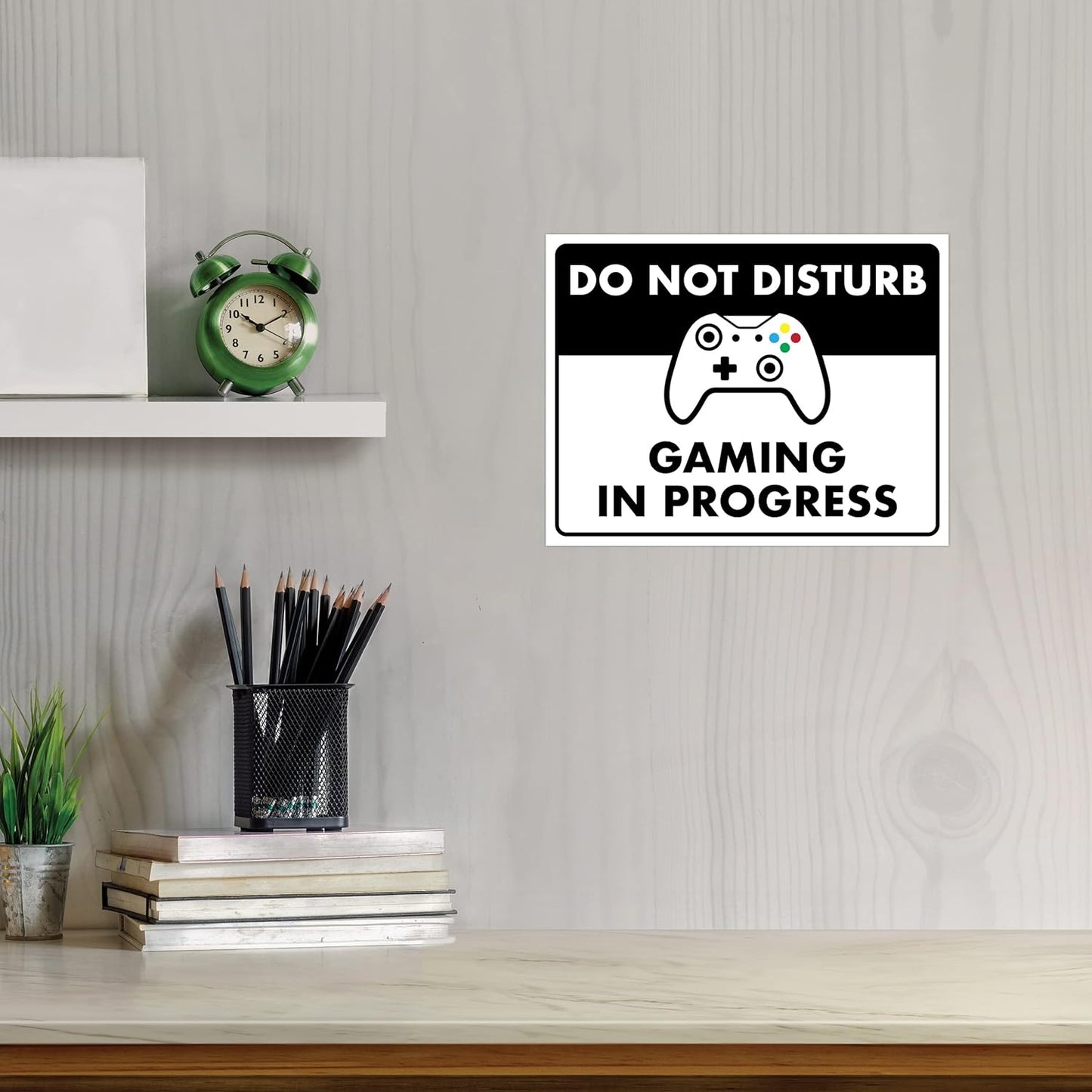 Do Not Disturb Gaming In Progress - Laminated Gaming Sign - 8.5" x 11" - Bedroom Sign Decor, Cool Gaming Room Decor - ENVISIONED Signage