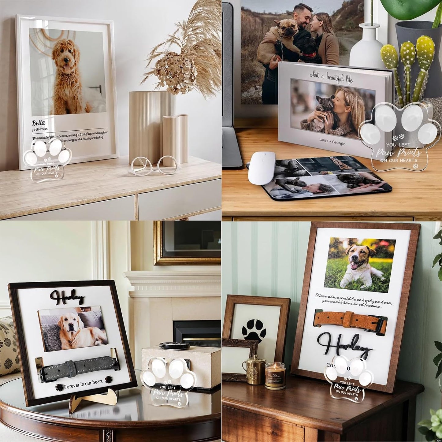 Dog Passing Away Gifts, Loss of Dog Sympathy Gift, Pet Dog Memorial Gifts for Loss of Dog, Dog Cat Remembrance Gift for Friends Pet Owner, Clear Acrylic Dog Memorial Engraved Ornament Keepsake