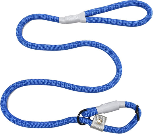 Cesar Millan Slip Lead Leash™ - 2-in-1 Slip Collar Dog Training Lead & Collar | Heavy Duty Durable Weatherproof Rope Leash, No Pull Training | Length 4ft Diameter 1/2” (Large, Blue)