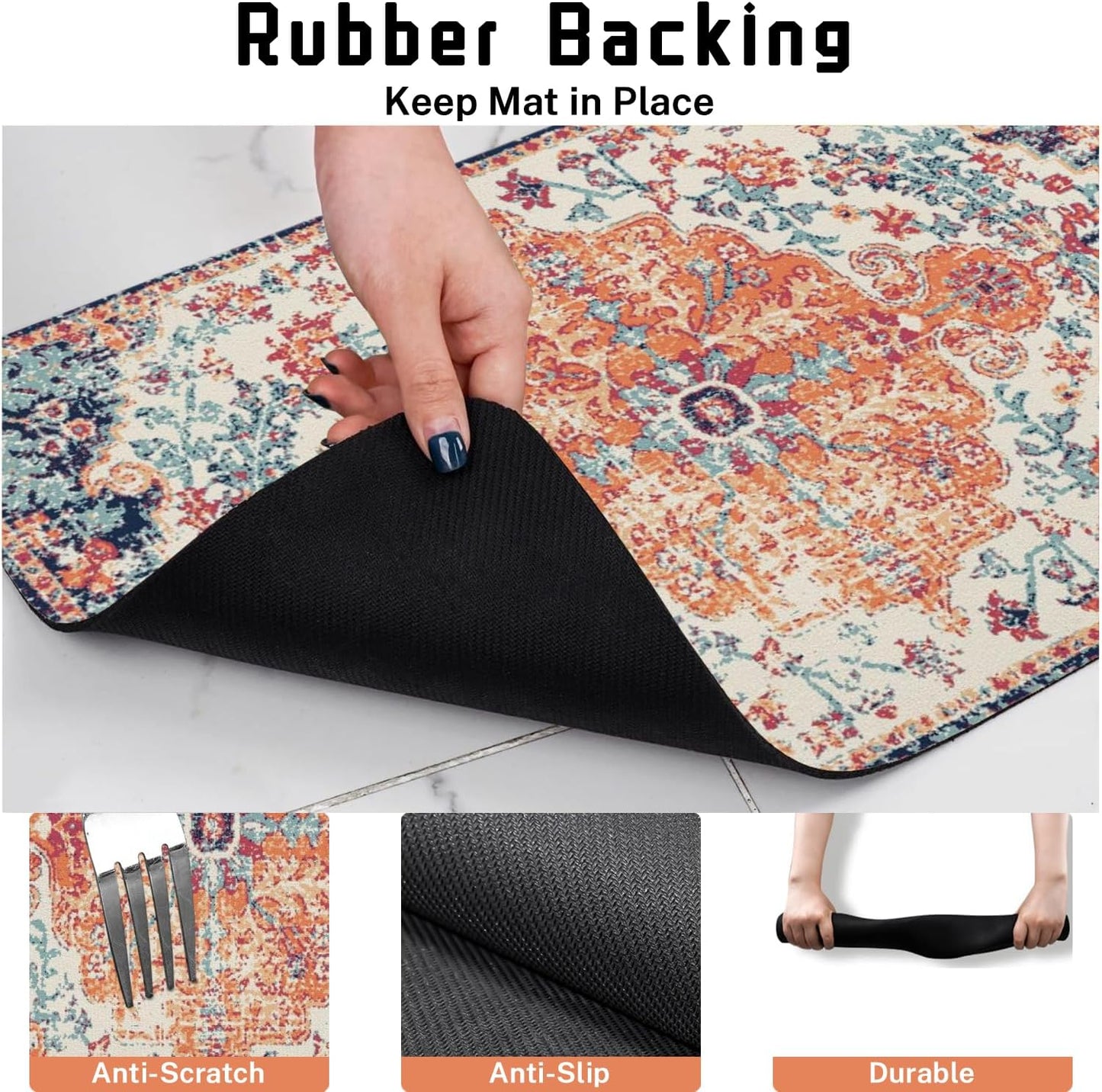 Absorbent Pet Dog Bowl Mat for Food and Water, Pet Cat Food Feeding Mat with Non Slip Rubber Backing, Dog Food Mats for Floors Waterproof, 16"x24"