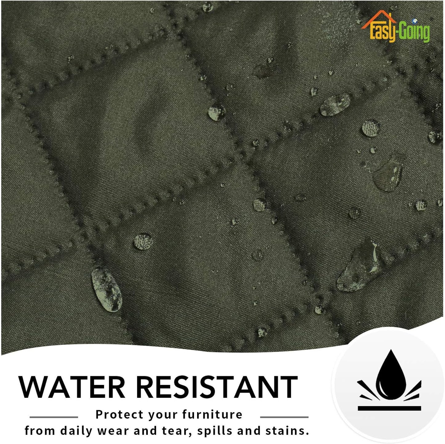 Easy-Going Oversized Recliner Cover Reversible Couch Cover Sofa Cover for Living Room Water Resistant Furniture Protector with Elastic Straps for Pets Dog (Oversized Recliner, Army Green/Beige)