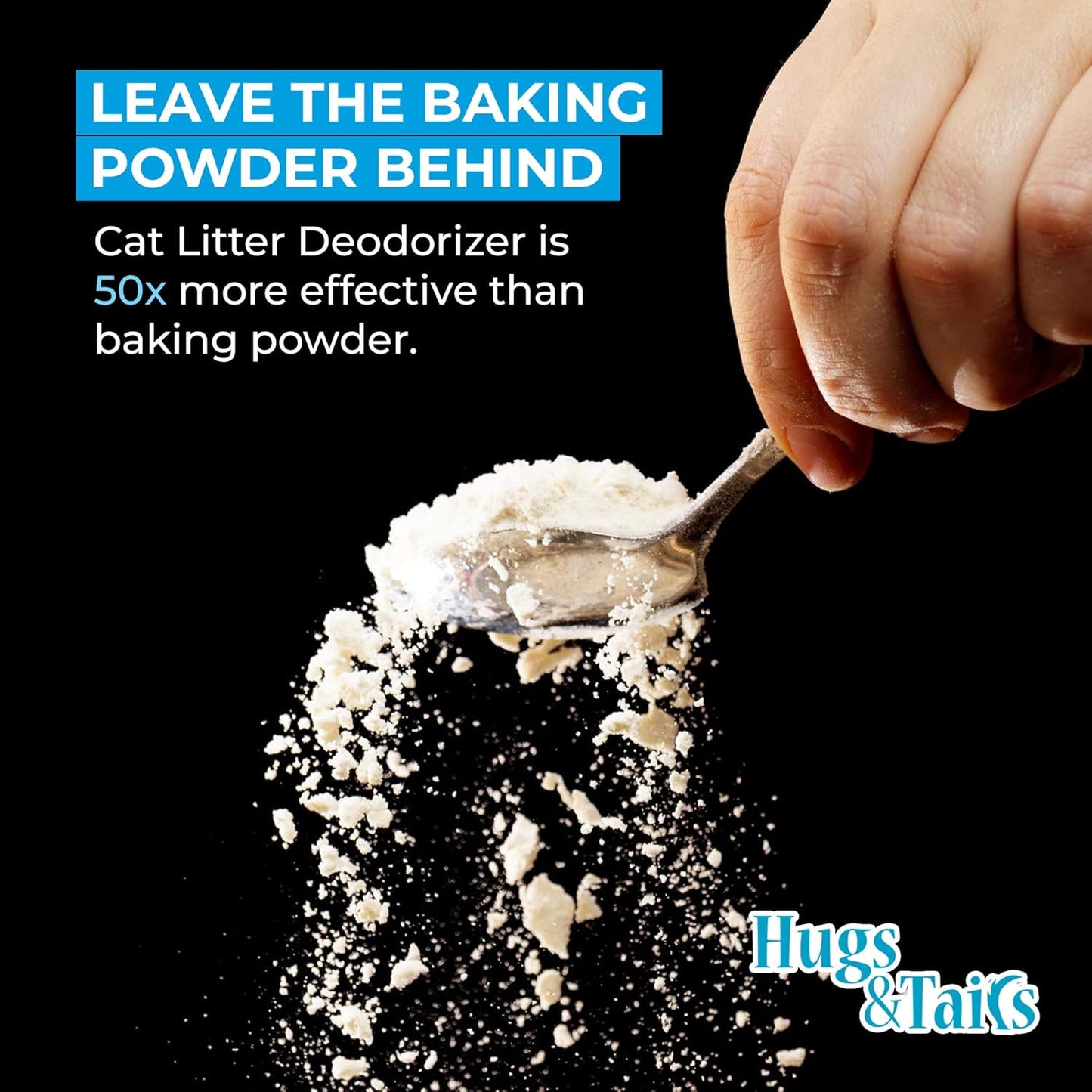 Cat Litter Deodorizer – Pet Safe Odor Eliminator & Housebreaking Supplies for Cats, Kittens, & Small Pets – Natural, Unscented, Non Toxic, Low Dust, 2 lbs, by HugsandTails