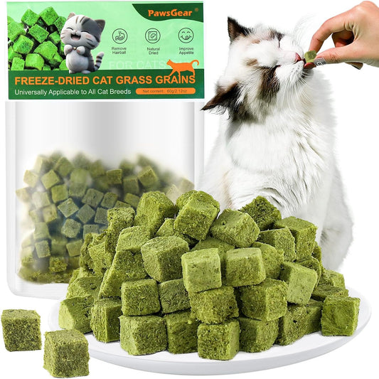 60g/2.12oz Cat Grass Teething Toy Hairballs,Chew Treats for Cats,Edible Cat Chew Toys,Natural for Cats,Teeth Cleaning and Hairball Removal
