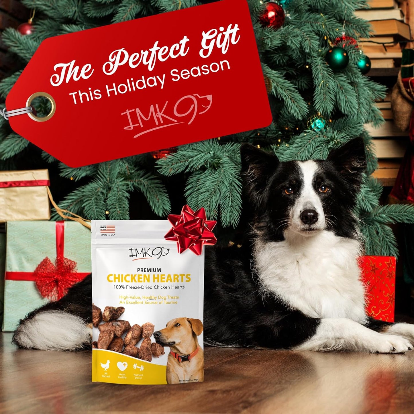 Chicken Hearts for Dogs - Freeze Dried Chicken Dog Treats - Natural Taurine, Better than Duck, Turkey - Single Ingredient, Dehydrated Chicken, Grain Free for Pets, Puppy, Cats Training - Made in USA